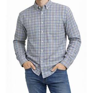 Cotton Traders Plaid Wrinkle Resistant Woven Button-Down Shirt Multicolor XL